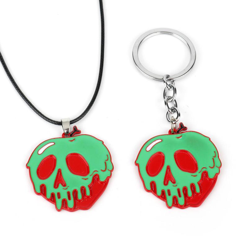 Halloween Horror Apple Pendant Necklace With Alloy Material For Costume Wear And Gift