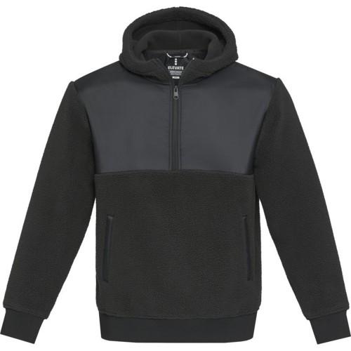 Elevate Unisex Adult Evans Hooded Sherpa Fleece Recycled Sweater Top XS noir