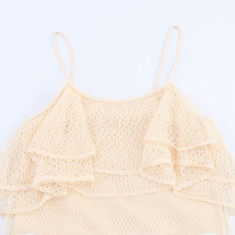 Kaslead New Women Clothes Western Style Laminated Decorative Jacquard Mesh Knitted Dress 3920288