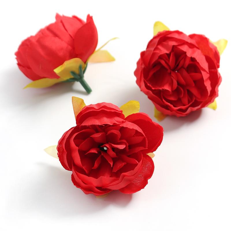 

5/10Pcs Rose Artificial Silk Flower Heads Used For DIY Wreath Bouquets Home Room Decoration Party Festivals Bride Wedding Decor 5Pcs