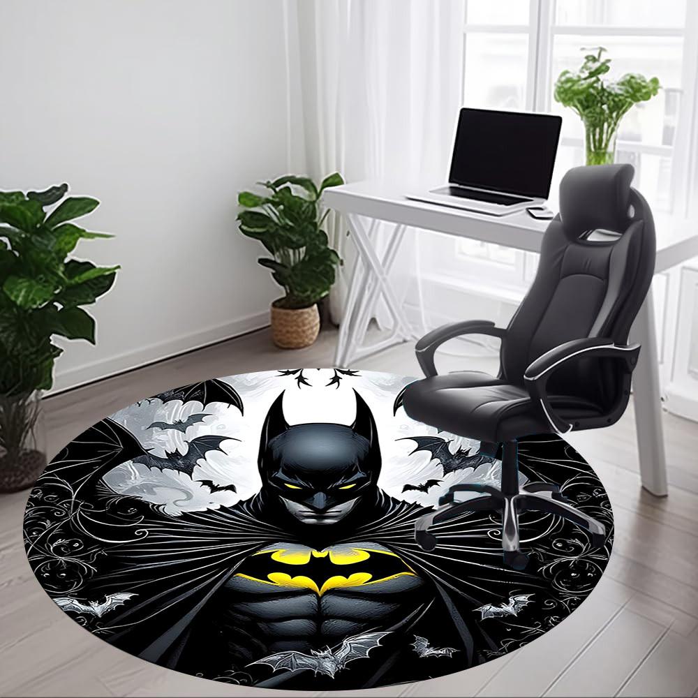 1pc Batman Office Round Area Rug, Under Office Chairs Bedroom Living Room Home Decor, Room Deco, Available in Various Sizes