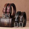 First Layer Cowhide Belt, Genuine Leather, Retro Versatile Tree Paste Leather Pin Buckle, Retro Belt, Young And Middle-Aged Belt Men