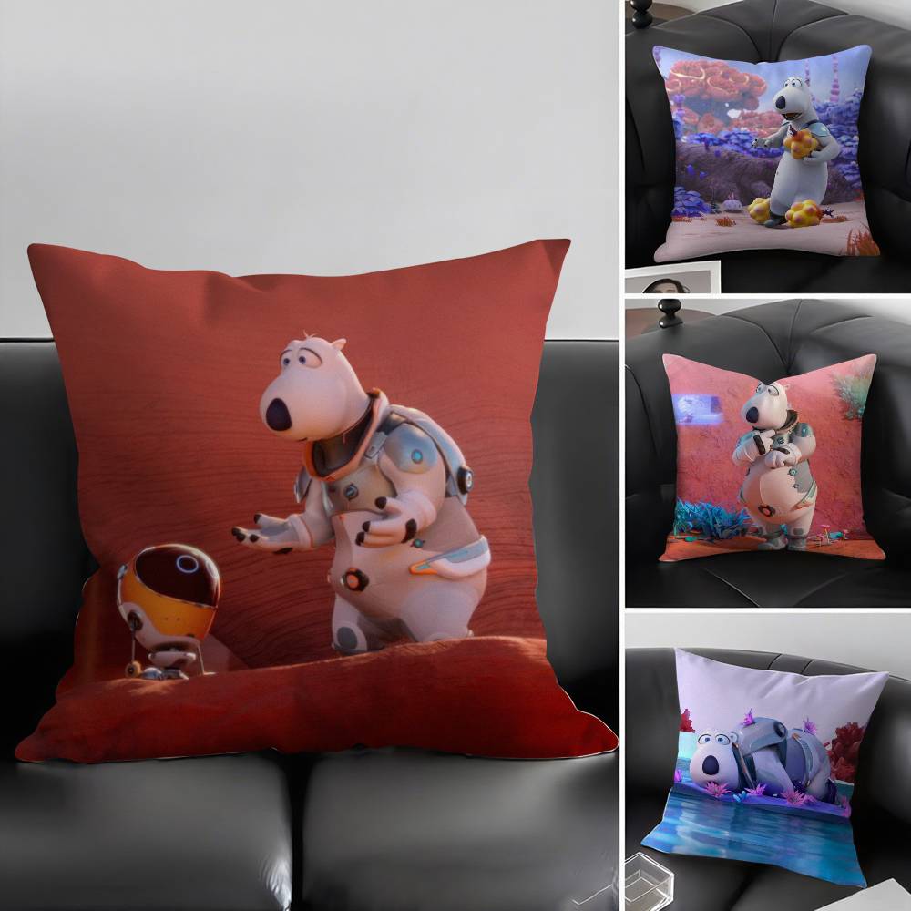 Cute B-Backkom Pillow Case Home Dorm Chair Back Short Plush Double-sided Printing Office Nap Time Cushion Cover