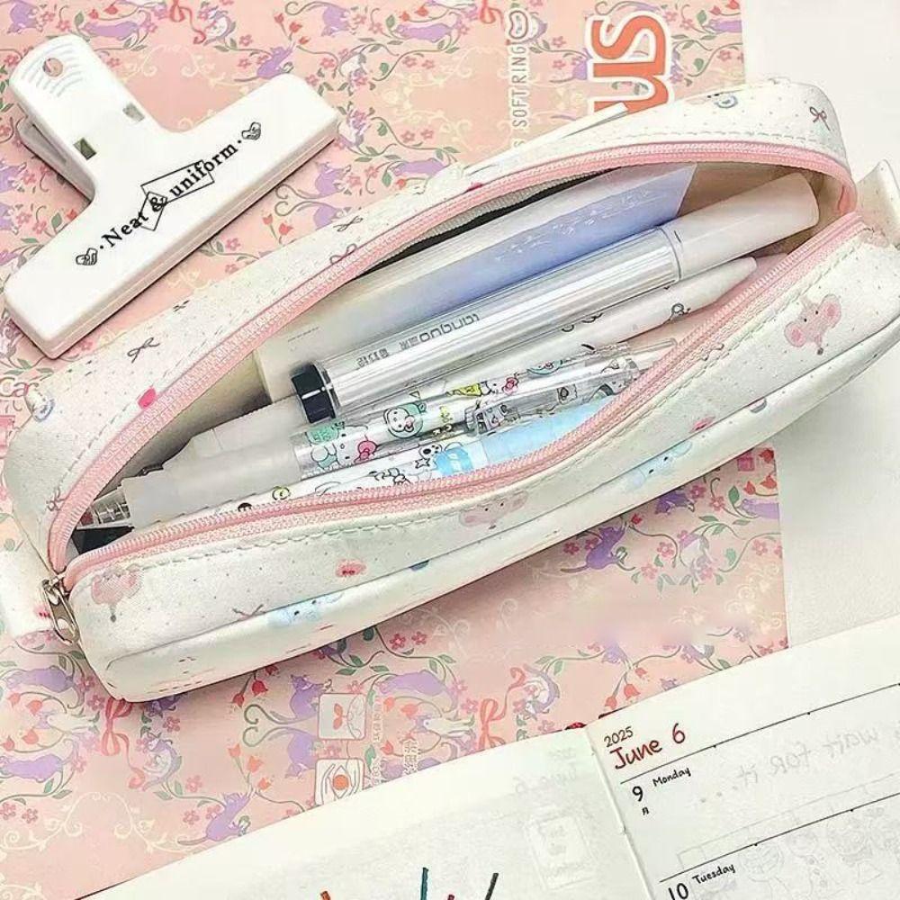 High Quality Puppy/Elephant Pen Bag Multilayer Large Capacity Pencil Case Portable Stationery Bag Students