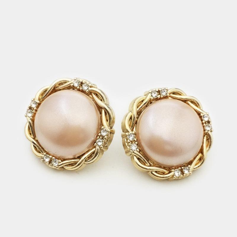 10Pcs/lot 18-25mm Fashion Pearl Diamond Button Metal Retro Fried Dough Twists Sweater Suit Women's Decorative Button