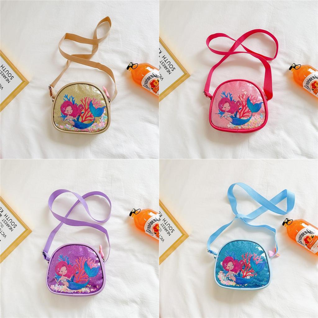 Stylish Korean Version Girl's Crossbody Bag With Shimmering Sequins Ideal For Toddlers