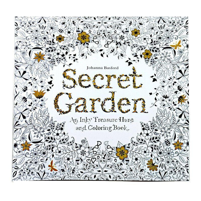 Colouring Adult Kids Book Therapy Stress Relieving Garden Modern Arts Pattern