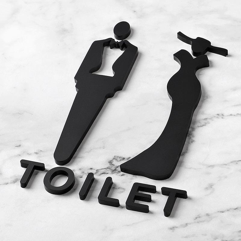 Acrylic Bathroom Door Stereoscopic Pattern Men'S And Women'S Bathroom Signs Public Toilet Signs
