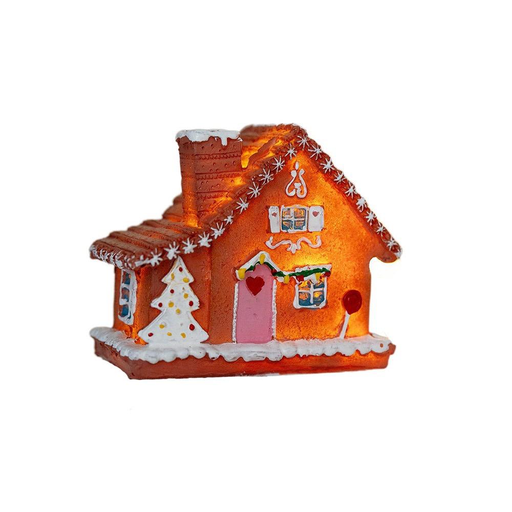 Weihnachten Harzhandwerk Weihnachtsbaumstatuen Handgefertigt Festival Minihaus Figur Niedliche Desktop-Ornament Weihnachtsdekoration
