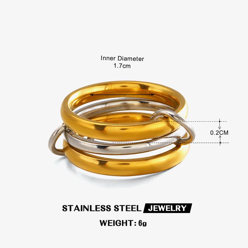 Hip Hop Multi-Layer Plain Circle Stainless Steel Ring for Women Fashion Stackable Index Finger Rings Personality Party Jewelry