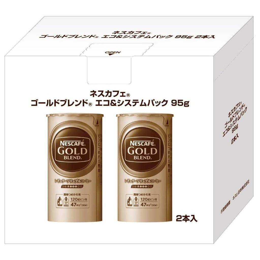 Nescafe Gold Blend Granules Eco & System Pack (95g x 2 packs) [95 servings] [Refill]