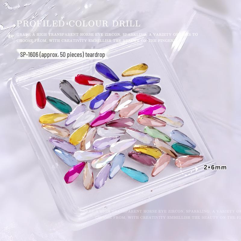 Colorful Crystal Flatback Rhinestones: Heart, Marquise, Octagon & Long Strip Shapes, Approx. 50pcs