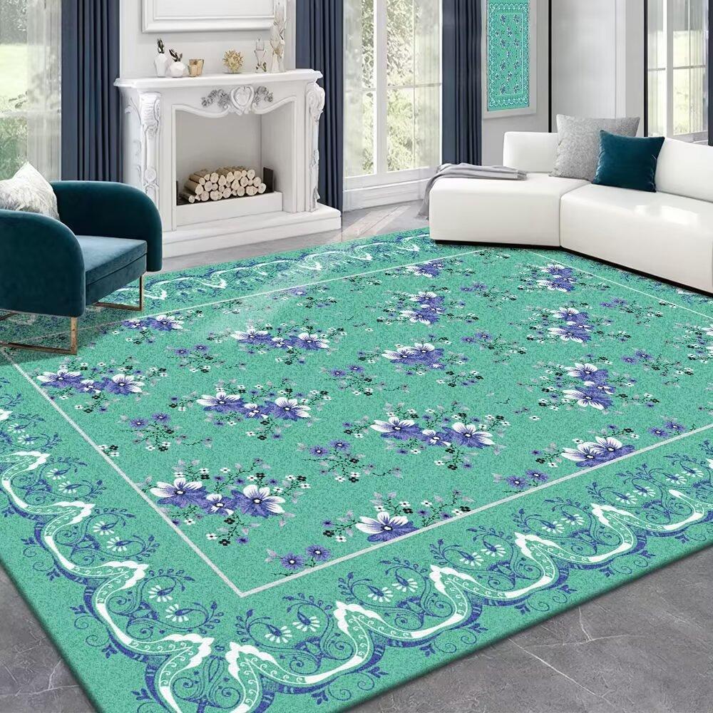 Tapijt Woonkamer Nieuwe Amerikaanse Stijl Onderhoudsvrij Pluche Slaapkamer Dik Imitatie Kasjmier Sofa Tapijt Mat 140*200cm