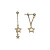 925 Sterling Silver Plated 14k Gold Simple Star Tassel Earrings Women Classic Fashion Wedding Party Jewelry Accessories