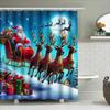 Santa Claus Christmas Shower Curtain Reindeer Sleigh Gifts Bathroom Decor Snowy Night Moonlit Magic Easy To Clean And Maintain