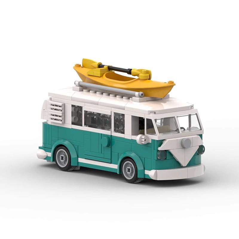 Bricklink MOC 10220 Speed Technical Car VW T1 Camper Van City Camp Truck Creative Sets With Box Building Blocks Kid Toys Gift
