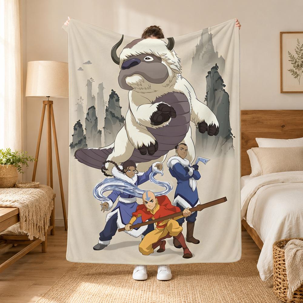 Avatar Der Letzte Airbender Cartoon Überwurf 240g Flanell Decke, geeignet für Sofas, Betten, Büros, exquisites Geschenkdecke