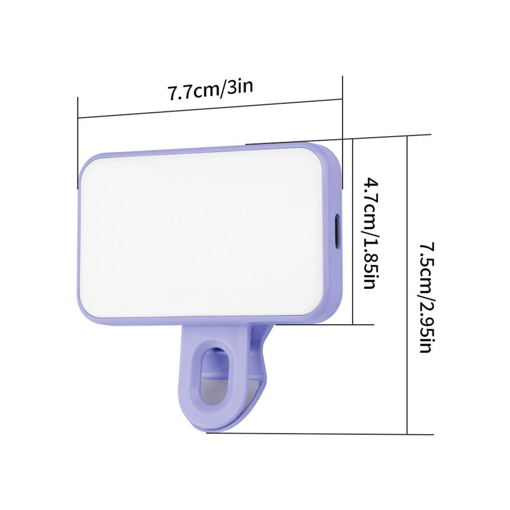 Protable LED Selfie Light Plus Adjustable Brightness Clip-On Phone Camera Rechargeable Fill Light for Mobile Phones&Computers