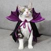 Coole Fledermaus-Verwandlung Halloween Haustierkostüm Stehkragen Bequemer Katzen-Cosplay-Umhang Schleife Einfach Anzuziehen Kätzchenkleid Party