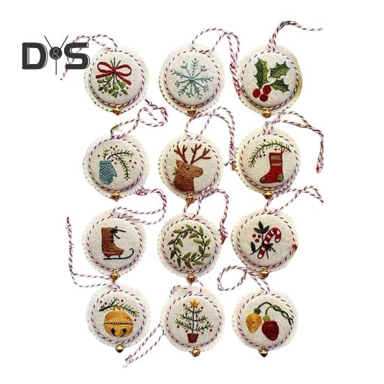 

Рождественский набор для вышивания для начинающих, ручная вышивка, рождественские подвесные украшения, праздничный декор, набор для творчества для взрослых и детей разноцветный