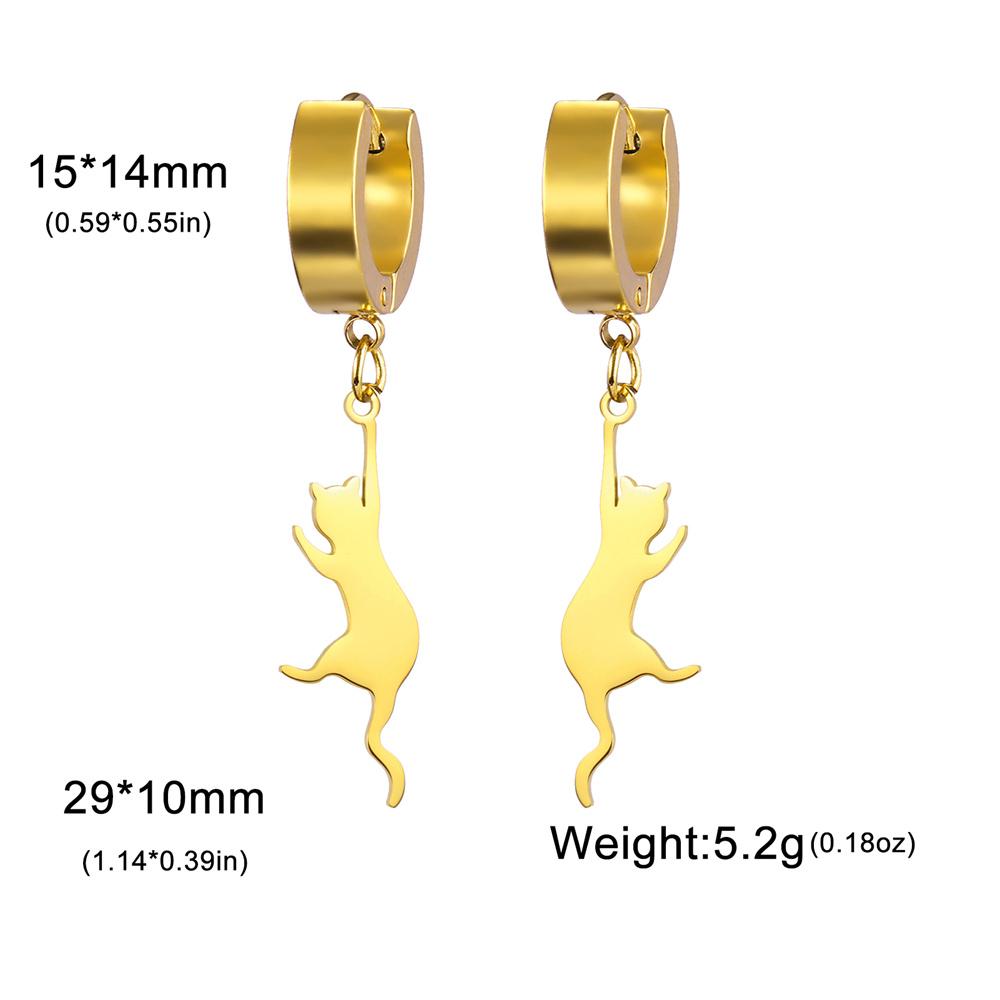 My Shape Cat Fish Bones Drop Earrings for Women Girls Cute Kitten Animal Lovers Dangle Earring Stainless Steel Jewelry Kids Gift