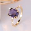 Trendy Purple Zircon Squarel Stone Vintage Gold Color Wedding Bands Engagement Rings For Women Men Minimalist Jewelry