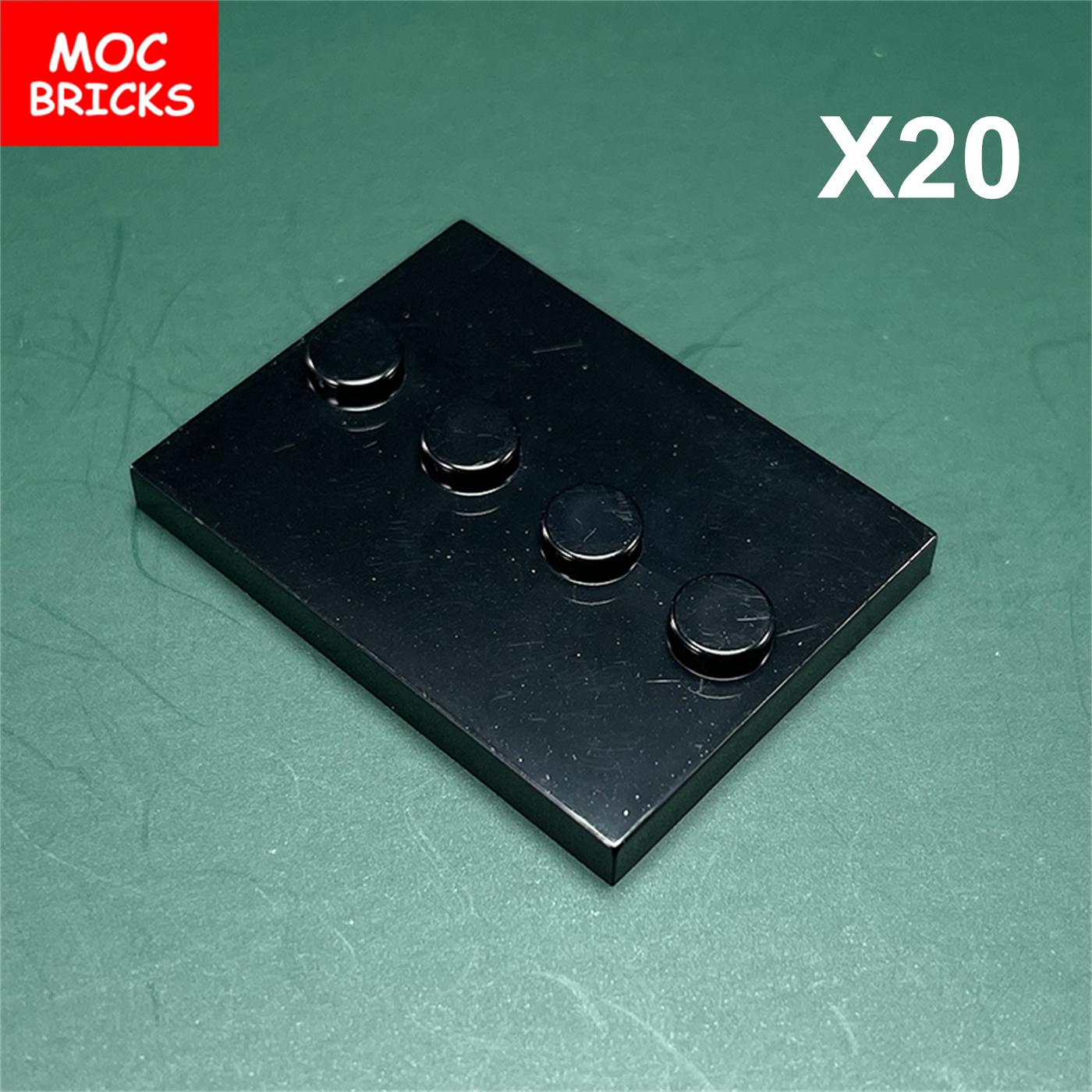 

20pcs MOC Bricks 4cm Figure Black Transparent Base Plate 3x4 88646 Accessory Assembled Constructing Blocks Toys kids gift чорний