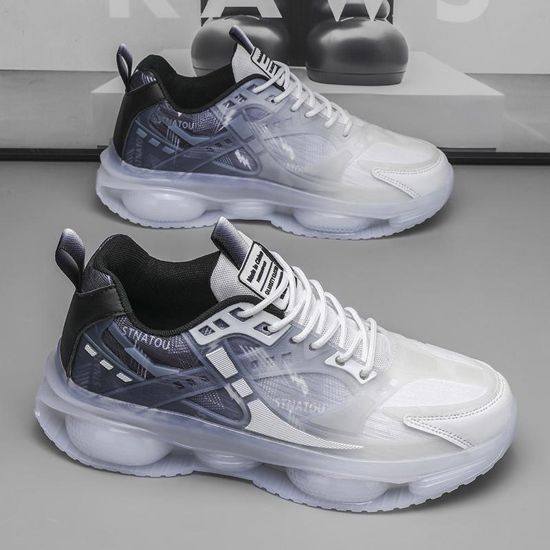 Men's shoes autumn breathable 2025 new youth sports leisure running heightening air cushion shock absorption mesh dad shoes