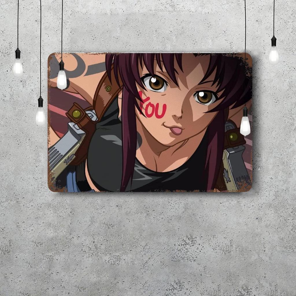 black lagoon 3 cartoon Decor Vintage Metal Signs Tin Signs Captain Poster Decor for Bar Pub Club Man Cave Wall Decoration