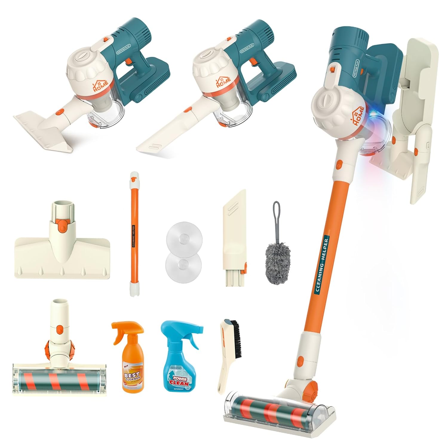 

Игровой набор пылесоса 3-в-1 для детей Беспроводной игрушечный пылесос со светом и звуками Ролевая игра Домашнее хозяйство Игрушка для малышей