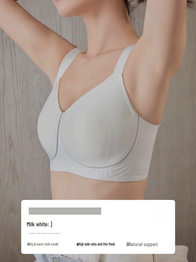 Summer Seamless Lift-Up Bra: Thin Style, Side Support, Anti-Sagging, Plus Size, Soft Comfort