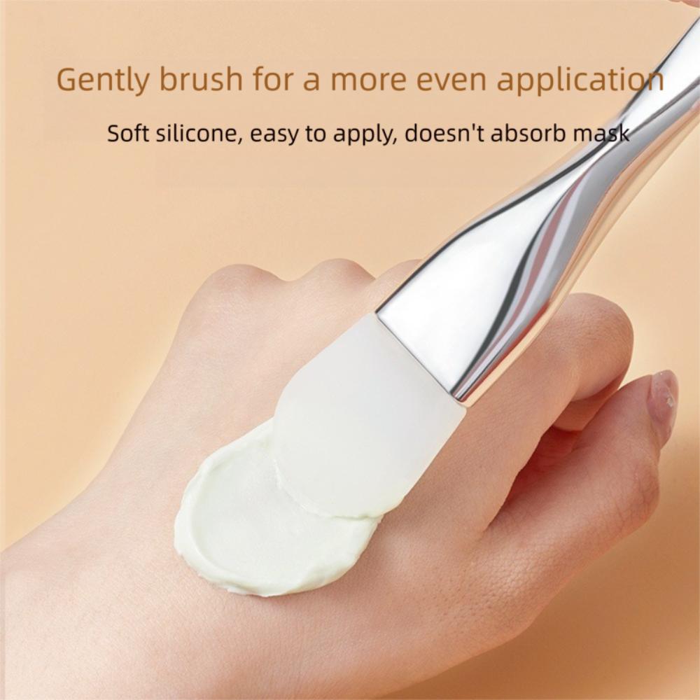 Double Head Silicone Facial Mask Brush Daub Type Beauty Tool Face Cleaning Brush Dual-Use with Digging Spoon