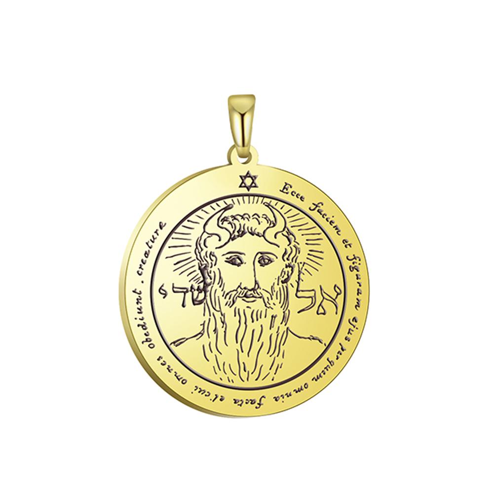 Dawapara Salomon Anhänger Pentagramm der Sonne Amulett Anhänger für Halsketten Edelstahl Schmuck Talisman Zubehör