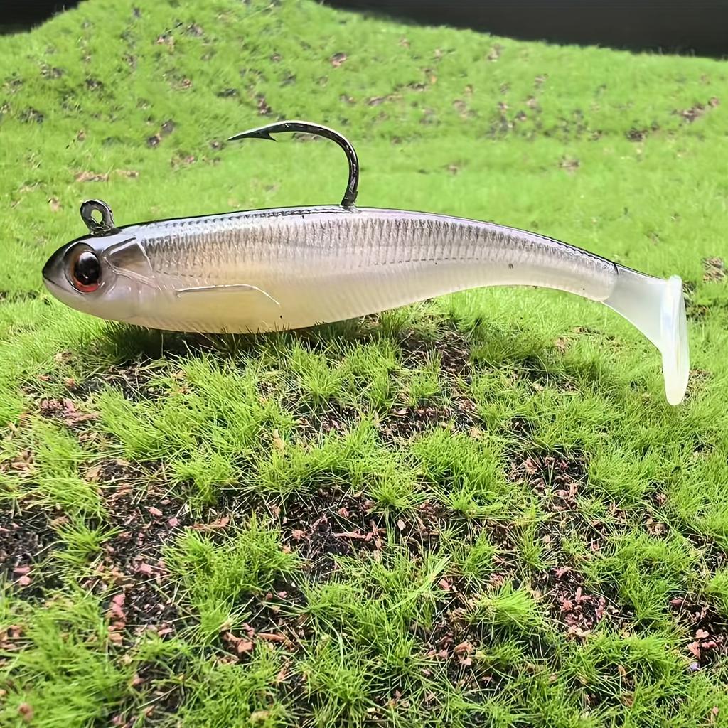 Silicone Paddle Tail Swimbait Fishing Lure, Colorful Bass Fishing Jig Heads, Trout Bait for Freshwater & Saltwater