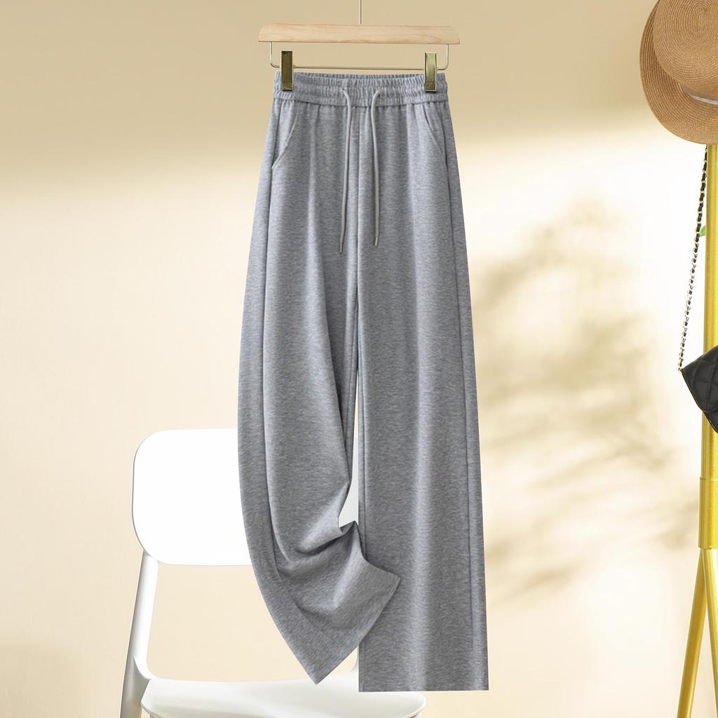 Women's High-Waisted Wide-Leg Pants - 2025 Spring/Autumn Collection: Slimming, Loose, Petite Fit, Straight-Leg Trousers