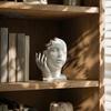 Artistic Tension Sculpture Abstract Broken Face Art Sculpture, Nordic Minimalist Plastic Statue, 3D Printed Deconstructive Ornament for Living
