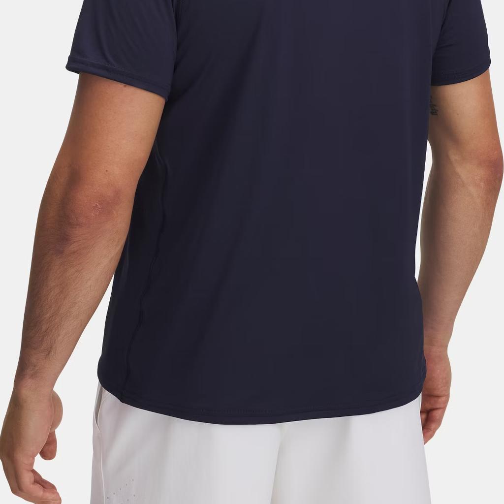 Under Armour HeatGear Comfortable Moisture-Wicking Sports Short Sleeve T-Shirt Men Tops Midnight-Navy White 6000939-410
