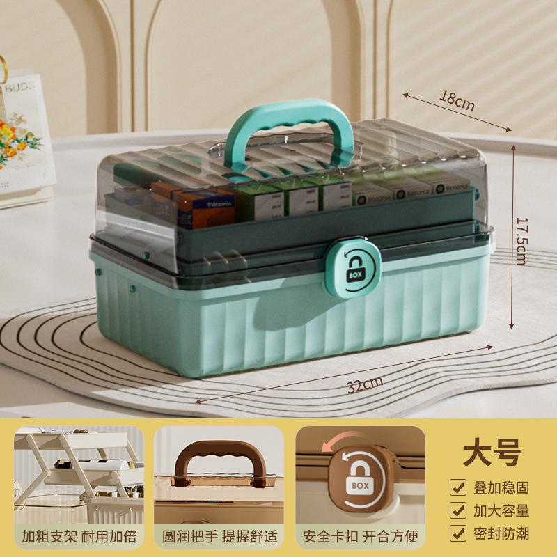 Portable Large Capacity Medicine Box Family Use Emergency First Aid Storage Organizer for Drugs And Medical Supplies
