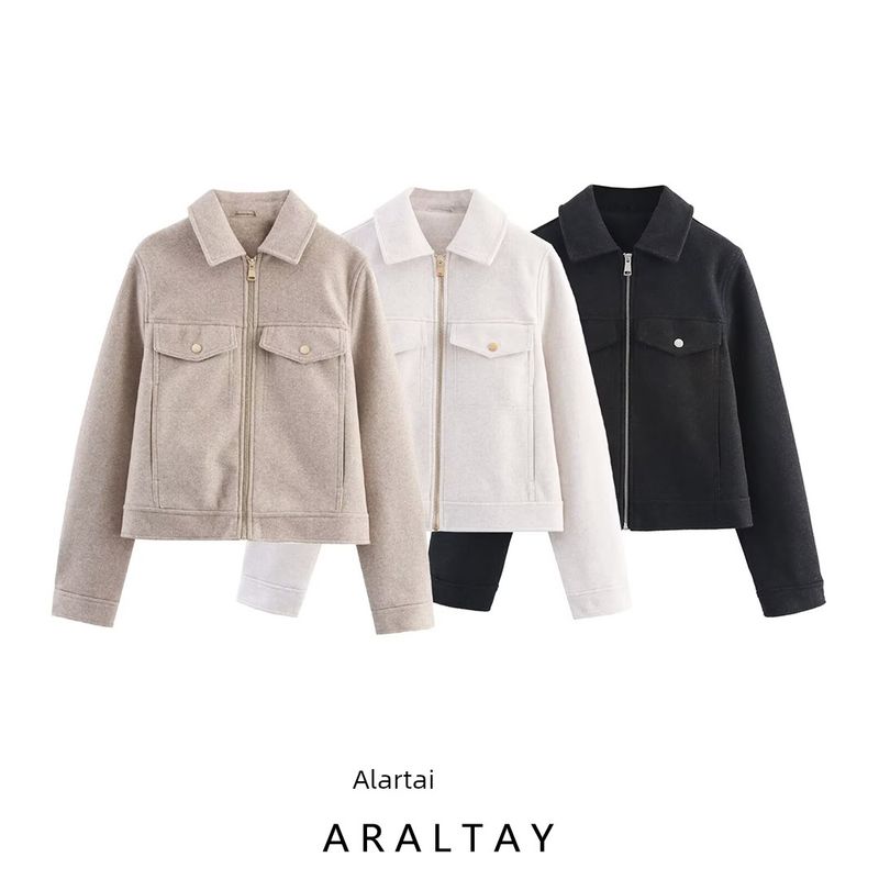 Araltay New Arrival Fashion Style Women's Clothing Fashion All-Match Minimalist Soft Zipper Jacket Outwear 3046267