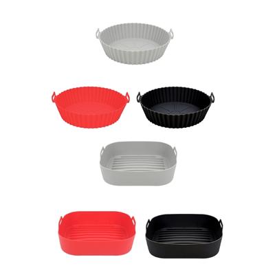 3 Stück Silikon-Einlagen für Heißluftfritteuse, wiederverwendbare Silikon-Töpfe für Heißluftfritteuse