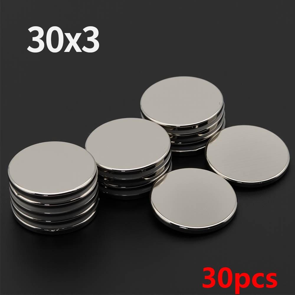 30x3mm Powerful Neodymium Magnet N35 NdfeB Permanent Magnetic imanes Round Super Strong Fridge Magnets DIY