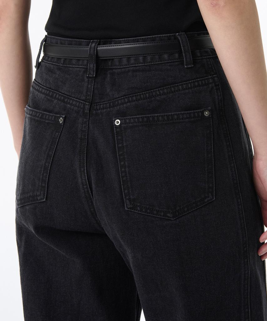 MUSINSA STANDARD WOMAN Women'S Divided Regular Fit Denim Pants [Washed Black]