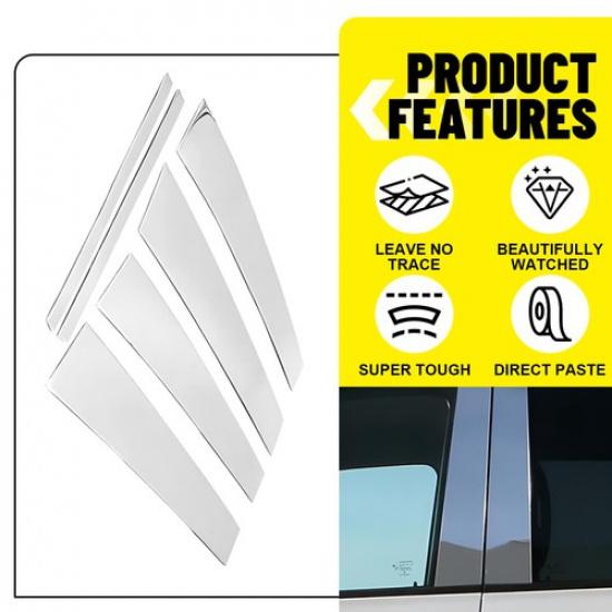 6X Chrome Pillar Post Kit For 00-11 Cadillac Deville/DTS Door Trim Piano Cover K
