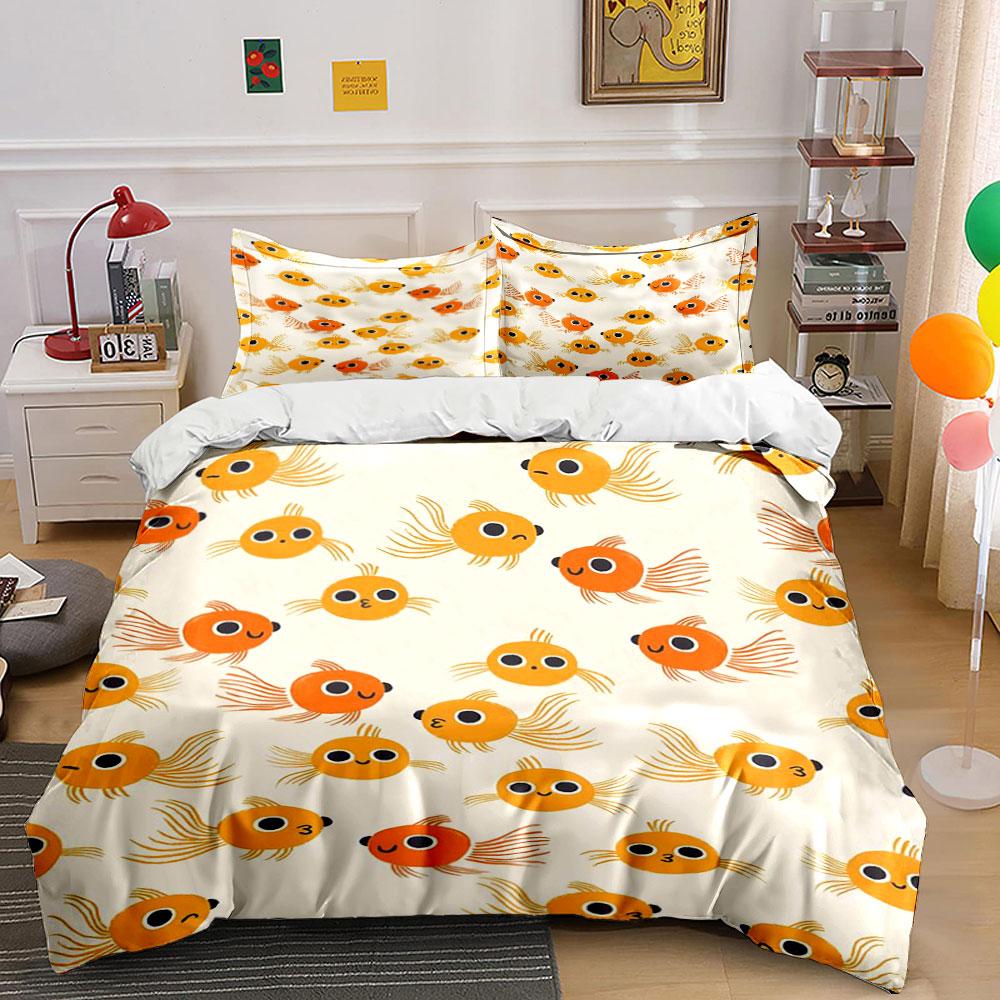 

Orange and yellow goldfish. Bedding sets Duvet cover sets Duvet covers Pillowcases(1 * Duvet Cover 2 * Pillowcases, without duvet insert) 135x200cm