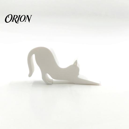 Sturdy Wooden Door Stopper Non-Slip Decorative Doorstop, 3D Printed Animal Wedge, Cat Silhouette Wedge Puppy Design for Bedroom Home Decor