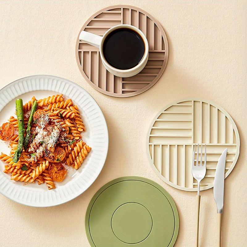 1 ks Kulatý silikonový podtácek Žáruvzdorná a protiskluzová podložka Podložka pod misku Vodotěsná Podložka pod nápoj Kávový hrnek Kuchyňská dekorace