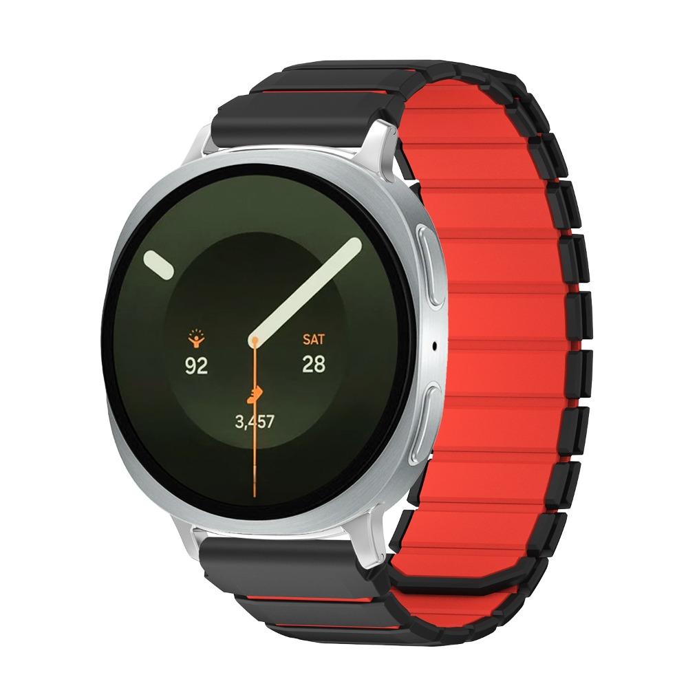 Two Color Magnetic Silicone Band Compatible with Samsung Galaxy Watch9 Watch8 40/44mm Watch 8 Classic 46mm Sport Wrist Bracelet