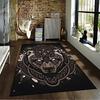 "Mandala Wolf Design Rug with Glowing Eyes On Black Background" Suitable for Use As an Anti-slip for Living Room Bedroom Sofas