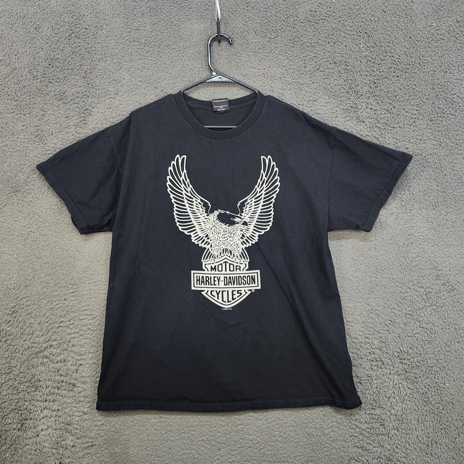 Harley Davidson Motorcycles Shirt Mens Large Black Eagle Wisconsin Dealer Tee Unisex T-Shirt XL