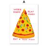 Arte da Parete Pittura su Tela Torta di Pizza Banana Mela Umorismo Grigio Citazioni Poster e Stampe Immagini Estetica Soggiorno Decorazione Casa